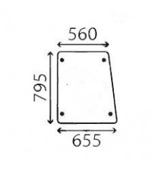 Pièce tracteur - vitre latérale de cabine pour tracteur Zetor