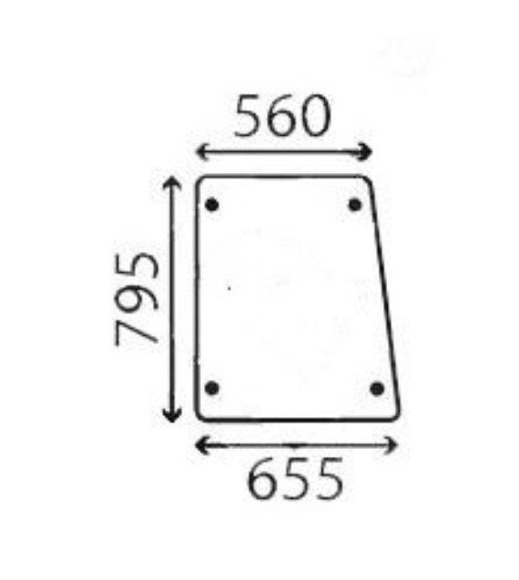 Pièce tracteur - vitre latérale de cabine pour tracteur Zetor