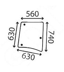 Pièces tracteur - Vitre latérale droite cabine tracteur