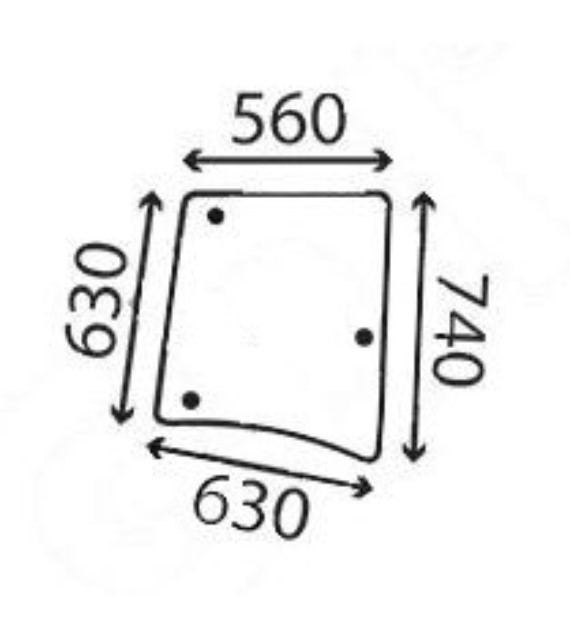 Pièces tracteur - Vitre latérale droite cabine tracteur
